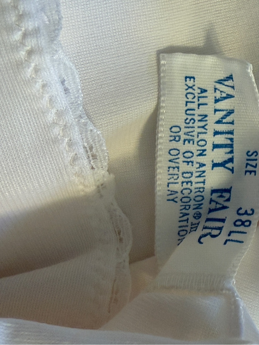 Vintage Vanity Fair Women’s White Maxi Nylon Tricot Adjust Strap Slip USA 38LL - Picture 10 of 12